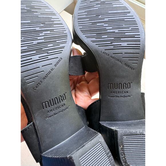 Munro heel sandals Lucia Black Nubuck size 7 - Picture 7 of 11